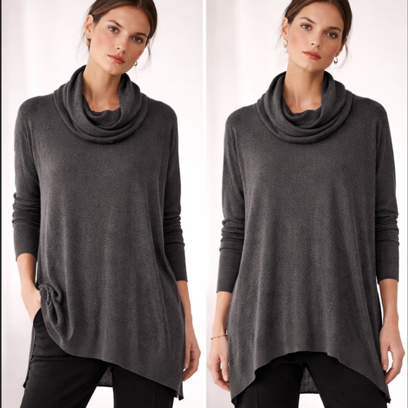Urban Zen Sweaters - NWT Urban Zen By Donna Karen Size S/M Grey Easy Cowl Neck Sweater Cashmere Silk